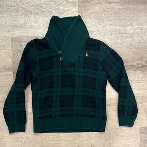 Polo by Ralph Lauren Blackwatch Plaid Holiday Fleece Sweater Shawl Collar 7
